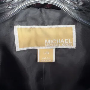 Michael Kors Quilted Puffer Vest Women Large Black Shiny Streetwear Luxe Winter thumbnail 5