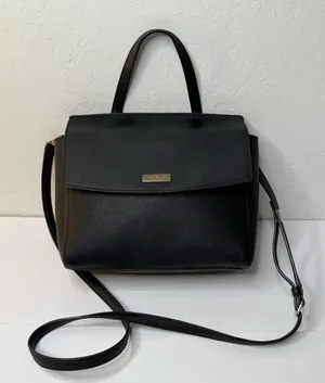 Kate Spade Purse Laurel Way Alisanne Black Leather Satchel Career Y2K Preppy thumbnail 1