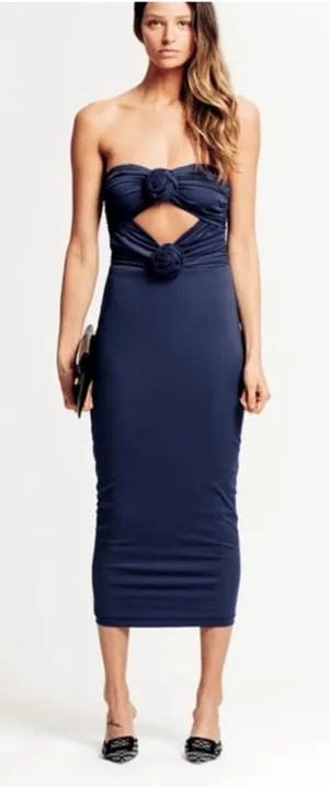 Torn by Ronny Kobo Selena Strapless Cut Out Midi Dress Sz M thumbnail 1
