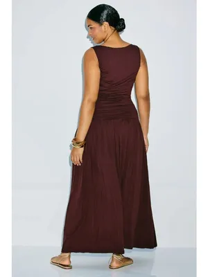 Summer Away Patmos Dress in Dark Walnut Small Womens Long Maxi thumbnail 10