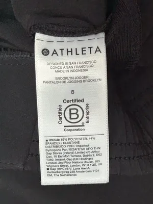 Athleta Brooklyn Jogger Pants Women’s Size 8 Black Ankle Pull On Athleisure thumbnail 3