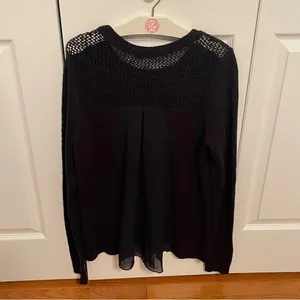 Abercrombie and Fitch Navy Sheer Back Sweater thumbnail 3