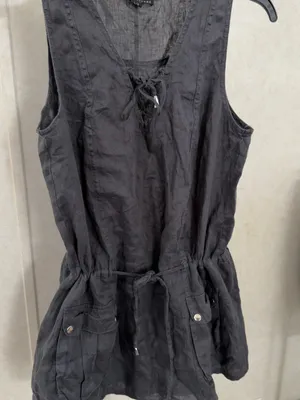 Twenty One Black Sleeveless Lace-Up Drawstring Romper thumbnail 2