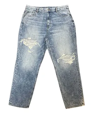 American Eagle Curvy Mom Jeans NWOT Distressed high rise long length thumbnail 1