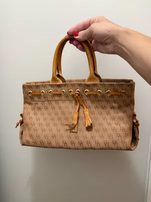 Vintage Dooney & Bourke Tassel Monogrammed Purse - 90’s Brown Leather thumbnail 1
