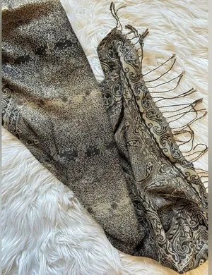 Soft patterned fringe scarf thumbnail 6