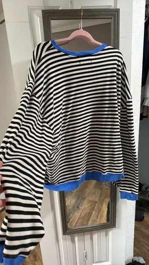 We The Free Classic Striped Oversized Crewneck thumbnail 3