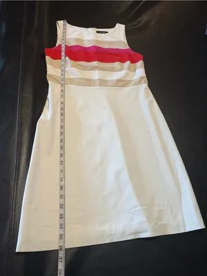 White House Black Market White Sheath Dress with Striped Bodice size 6 thumbnail 13