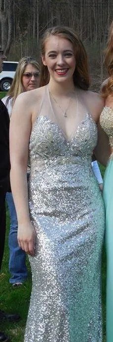 Silver Sequin Prom Dress thumbnail 2