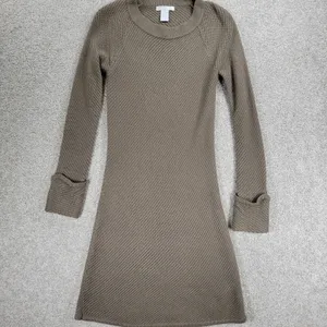 Design History Sweater Dress Womens L Brown Rib Angle Knit Pull On Midi Casual thumbnail 10