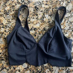 FP Movement Black Scalloped Sports Bra thumbnail 1