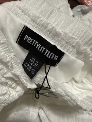 PrettyLittleThing CREAM RUFFLE DETAIL KEYHOLE CAP SLEEVE SHIFT DRESS SZ 10 thumbnail 6