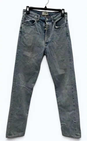 AGOLDE 90s Pinch Waist High Rise Jeans Womens 26 Light Blue Rigid Denim Straight thumbnail 1