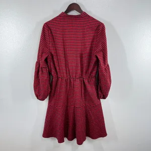 BloomChic Red Gingham Plaid Button Front Mini‎ Dress Women 12/UK 16 Peplum Waist thumbnail 3
