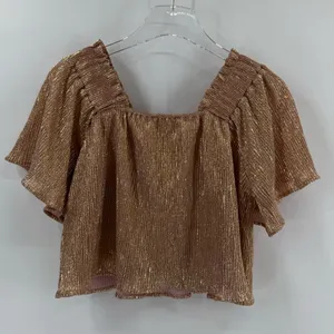 Queen of Sparkles Rose Gold‎ Flutter Crop Top size small thumbnail 2