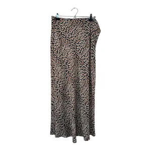 Intimately Free People Black Tan Animal Print Satin Maxi Skirt Womens XL Casual thumbnail 2