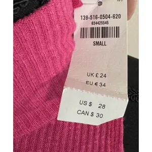 Y2k NWT Chic ABERCROMBIE & FITCH S Hot Pink Ribbed Mockneck‎ Sleeveless TankTop thumbnail 3