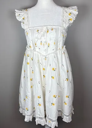 For Love & Lemons Leanne Mini Dress White Floral Embroidered Size Small thumbnail 2