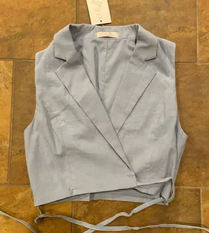 Light Blue Cropped Vest thumbnail 1