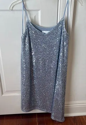 Karlie Blue Sequin Mini Dress thumbnail 1