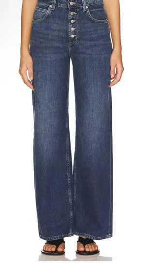 We The Free Wide-Leg High-Rise Jeans in Dark Blue Wash thumbnail 1
