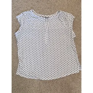 Daniel Rainn‎ Linen Blend Polka Dot Stripe Mixed Print Blouse Large thumbnail 2