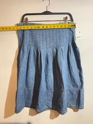 NWT Free People We The Free Peyton Pintuck Denim Midi Skirt Size 6 thumbnail 4