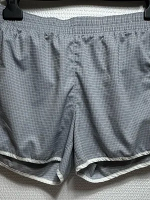 GAP women’s  Gray Grid Athletic Shorts with White Trim thumbnail 1