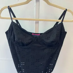 NWT Edikted Blogger Favorite Black Eyelet Underwire Bodysuit Large‎ Stretch thumbnail 3