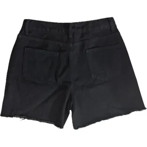NWOT Black Rhinestone Studded Denim Shorts High Waist Raw Hem Medium thumbnail 2