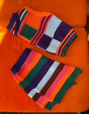 Colorful Knitted 2 Piece Set Shorts & Tank thumbnail 5