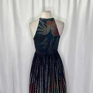 Anthropologie‎ GEISHA DESIGNS Kalinka Maxi Dress Halter Embellished Clip Dot 0 thumbnail 10
