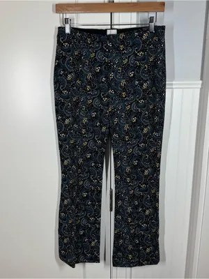 Maeve Anthropologie The Margot‎ Kick Flare Cropped Pants Floral Women’s XS thumbnail 2