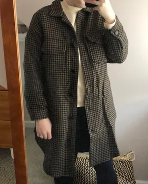 Mango houndstooth shirt jacket thumbnail 4