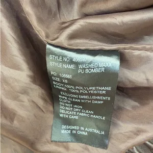 Perfect Stranger Faux Leather Jacket Washed Maxx Size XS Brown thumbnail 6