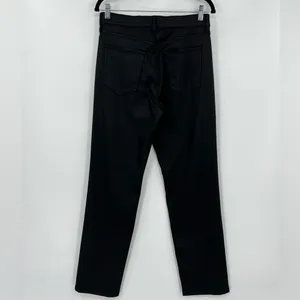 🆕 NWT Banana Republic High Rise Straight Leg Ankle Jeans Wax Coated Black Sz 26 thumbnail 8