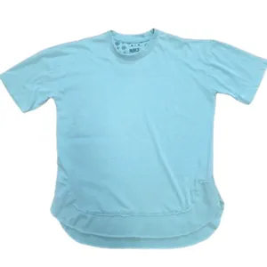 Royce Turquoise Blue Crewneck T-shirt Raw Edge Size Medium Casual Work Comfort thumbnail 1