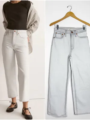 Madewell Perfect Vintage Wide Leg Crop Jeans Edmunds Wash Size 26 ND537 thumbnail 2
