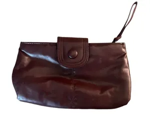 Vintage Burgandy Brown Clutch Wristlet Bag thumbnail 1