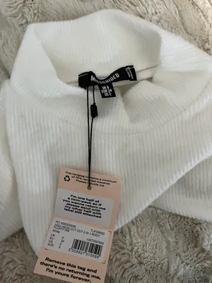 Missguided White Fluffy Rib High Neck Cut Out Bodysuit thumbnail 3