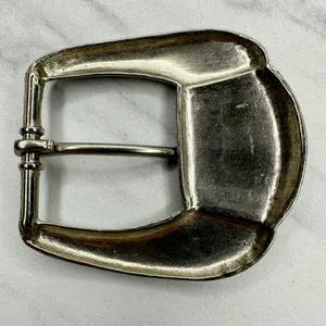 Silver Tone Simple Basic Belt Buckle Rounded Rectangle Frame ✨ thumbnail 2