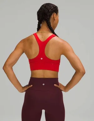 Lululemon red wunder train longline bra thumbnail 2
