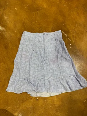 Brandy Melville Light Blue Mini Skirt with Ruffle Hem thumbnail 3