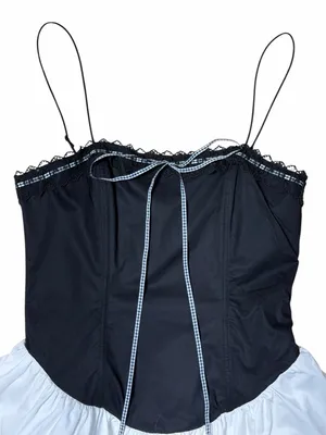 For Love & Lemons Black and White Annabelle Mini Dress Womans M thumbnail 3