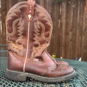 Justin Boots Gypsy Womens Brown Leather Cowgirl Western Boot Round Toe 7B Country thumbnail 13