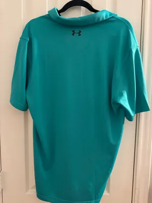 Under Armour Men's Tech Polo in a light teal SZ Large nwot thumbnail 6