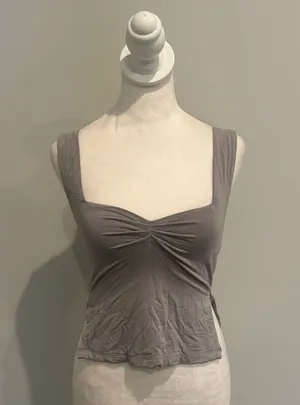 White Fox Gray Square Neck Tank Top thumbnail 1