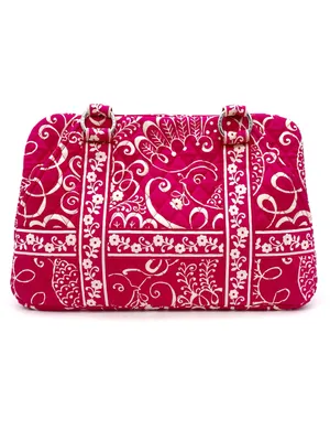 Vera Bradley Twirly Birds Pink Squared Away Tote Satchel Purse Shoulder Bag 2010 thumbnail 2