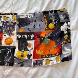 Vintage Halloween Scarf Witches Ghosts Vampires Haunted House 59x14 Holiday thumbnail 4