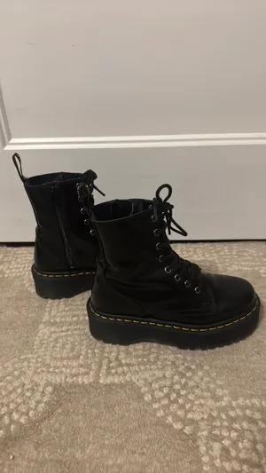Dr. Martens AirWair Boots Combat Black Leather Lace-Up thumbnail 2